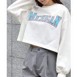 カレッジロゴショート丈裏起毛トレーナー | &soiree | 詳細画像16