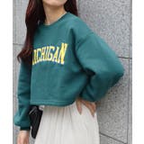 カレッジロゴショート丈裏起毛トレーナー | &soiree | 詳細画像4