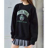 ブラック | 裏起毛カレッジロゴオーバーサイズトレーナー | &soiree