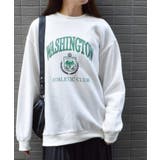 オフホワイト | 裏起毛カレッジロゴオーバーサイズトレーナー | &soiree