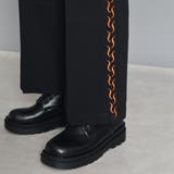 ブラック | サイド刺繍フレアパンツ モード フレアスラックス | MODISH GAZE