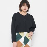 ブラック | ショート丈ワッフルカラーカーディガン | &soiree