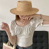 韓国ファッションギャザーパフスリーブクロップドトップス夏服セクシー | ＆soiree | 詳細画像2 