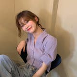 韓国ファッション 韓国トップス 韓国ブラウス きれいめ 楊柳Vネックブラウス | &soiree | 詳細画像6