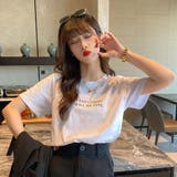 韓国ファッションロゴTシャツ Tシャツ 半袖 | ＆soiree | 詳細画像2 