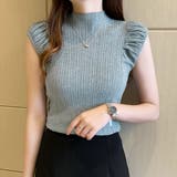 グレー | サマーニット 韓国ファッションニットトップス半袖 ニットトップス | ＆soiree