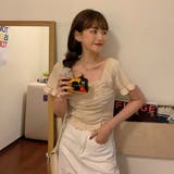 スクエアネックニットプル 半袖 トップス | &soiree | 詳細画像5