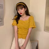 スクエアネックニットプル 半袖 トップス | &soiree | 詳細画像15