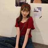スクエアネックニットプル 半袖 トップス | &soiree | 詳細画像17