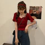 スクエアネックニットプル 半袖 トップス | &soiree | 詳細画像20