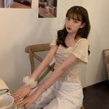 スクエアネックニットプル 半袖 トップス | &soiree | 詳細画像2