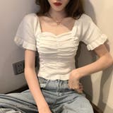 スクエアネックニットプル 半袖 トップス | &soiree | 詳細画像21