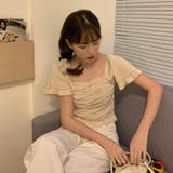 スクエアネックニットプル 半袖 トップス | &soiree | 詳細画像3