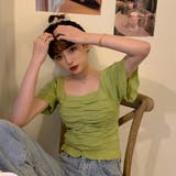 スクエアネックニットプル 半袖 トップス | &soiree | 詳細画像6