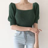 韓国ファッションニットトップス 半袖 バックリボン | ＆soiree | 詳細画像8 