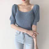 韓国ファッションニットトップス 半袖 バックリボン | ＆soiree | 詳細画像3 