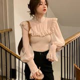 韓国ファッションドッキングブラウス 異素材 トップス | &soiree | 詳細画像9
