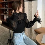 韓国ファッションドッキングブラウス 異素材 トップス | &soiree | 詳細画像12