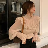 韓国ファッションドッキングブラウス 異素材 トップス | &soiree | 詳細画像2