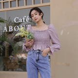 ワッシャーシャーリングブラウス スクエアネック 韓国ブラウス | ＆soiree | 詳細画像13 