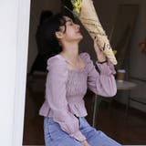 ワッシャーシャーリングブラウス スクエアネック 韓国ブラウス | ＆soiree | 詳細画像18 