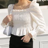 ワッシャーシャーリングブラウス スクエアネック 韓国ブラウス | ＆soiree | 詳細画像6 