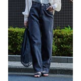 裏起毛ハイウエストデニムパンツ | ＆soiree | 詳細画像1 