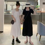 パフスリーブスクエアネックロングワンピース 韓国 ワンピース | &soiree | 詳細画像11