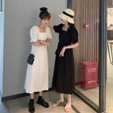 パフスリーブスクエアネックロングワンピース 韓国 ワンピース | &soiree | 詳細画像12