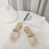 ローヒールギャザーチャンキーヒール サンダル ギャザーサンダル | ＆soiree | 詳細画像10 