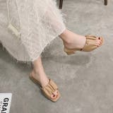 ローヒールギャザーチャンキーヒール サンダル ギャザーサンダル | ＆soiree | 詳細画像18 