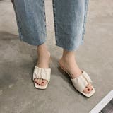 ローヒールギャザーチャンキーヒール サンダル ギャザーサンダル | ＆soiree | 詳細画像6 