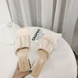 アイボリー | ローヒールギャザーチャンキーヒール サンダル ギャザーサンダル | ＆soiree