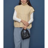ベージュ | ハイネックケーブルニットベスト | ＆soiree