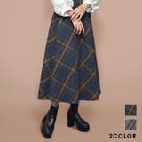 ハイウエストチェックロングスカート | &soiree | 詳細画像1