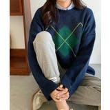 アーガイル柄クルーネックニットセーター | &soiree | 詳細画像23