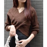 ブラウン | フロントクロスニットトップス | ＆soiree