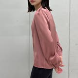 Vネックメタル付きシフォンブラウス | ＆soiree | 詳細画像10 