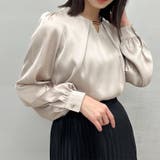 Vネックメタル付きシフォンブラウス | ＆soiree | 詳細画像5 