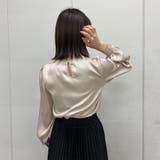 Vネックメタル付きシフォンブラウス | ＆soiree | 詳細画像6 