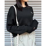ブラック | クロップドダメージ加工ニット | ＆soiree