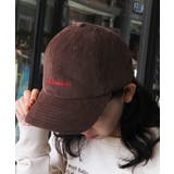 ブラウン | ブランドロゴ刺繍キャップ(ウール・コーデュロイ) | ＆soiree