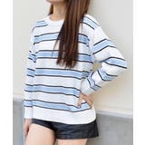 クルーネックルーズボーダーニット | ＆soiree | 詳細画像1 