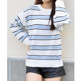 クルーネックルーズボーダーニット | ＆soiree | 詳細画像2 