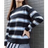 クルーネックルーズボーダーニット | ＆soiree | 詳細画像7 