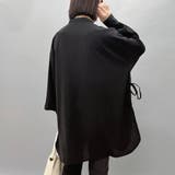 ブラック | サイドリボンツイルブラウス | ＆soiree