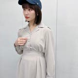 ベージュ | 開襟ロングワンピース | &soiree