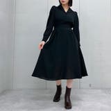 ブラック | 開襟ロングワンピース | &soiree