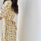スクエアネック 花柄 パスリーブ 半袖ワンピース | ＆soiree | 詳細画像11 
