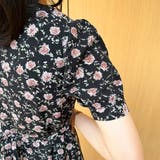 スクエアネック 花柄 パスリーブ 半袖ワンピース | ＆soiree | 詳細画像4 